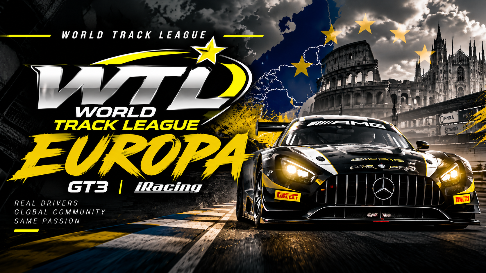 Arte oficial da WTL Europa — World Track League Europa, GT3 no iRacing
